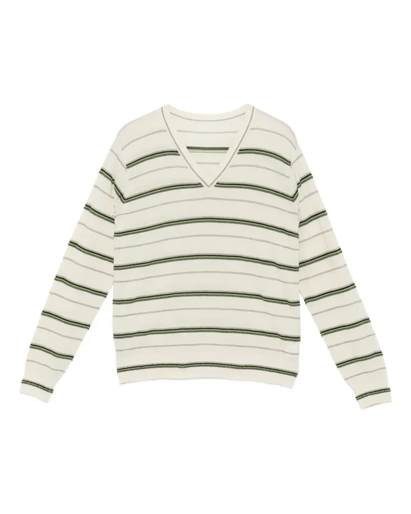 JNBY Gestreifter Pullover mit V-Ausschnitt - Nude Nude