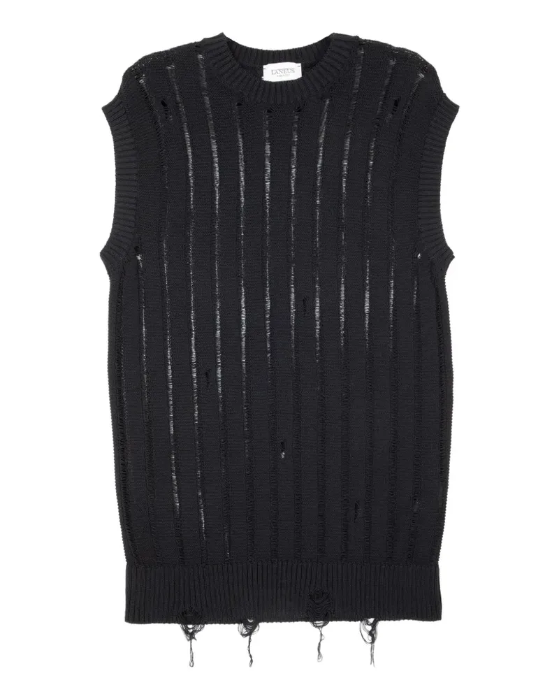 Laneus ripped knitted vest - Schwarz Schwarz