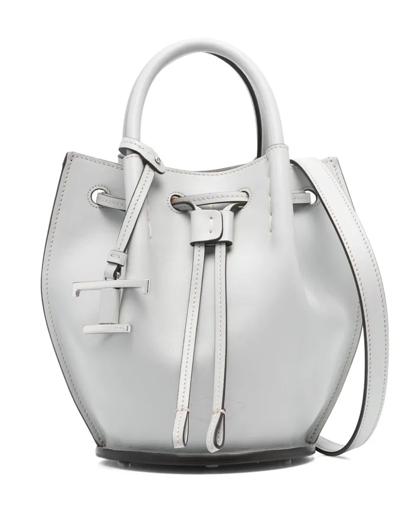 TOD'S Mini Beuteltasche mit Logo-Anhänger - Grau Grau