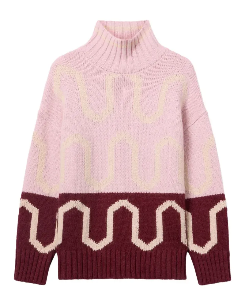 La DoubleJ Gemusterter Rollkragenpullover - Rosa Rosa