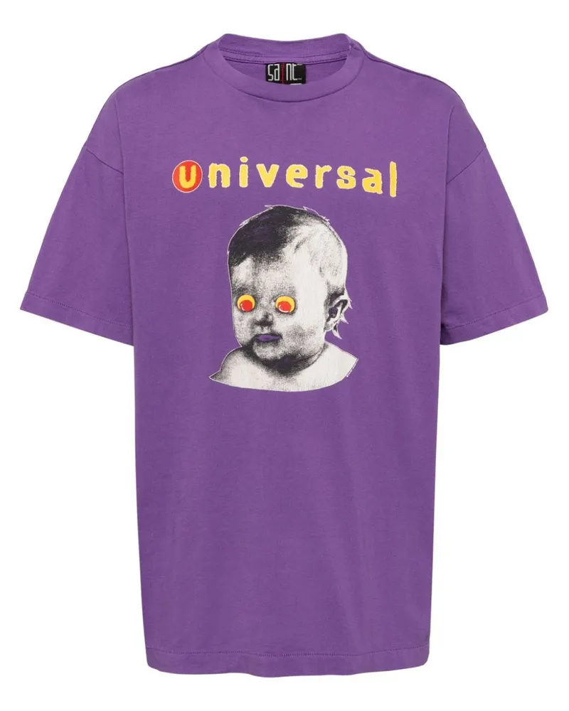 SAINT MXXXXXX T-Shirt mit Universal-Print Violett