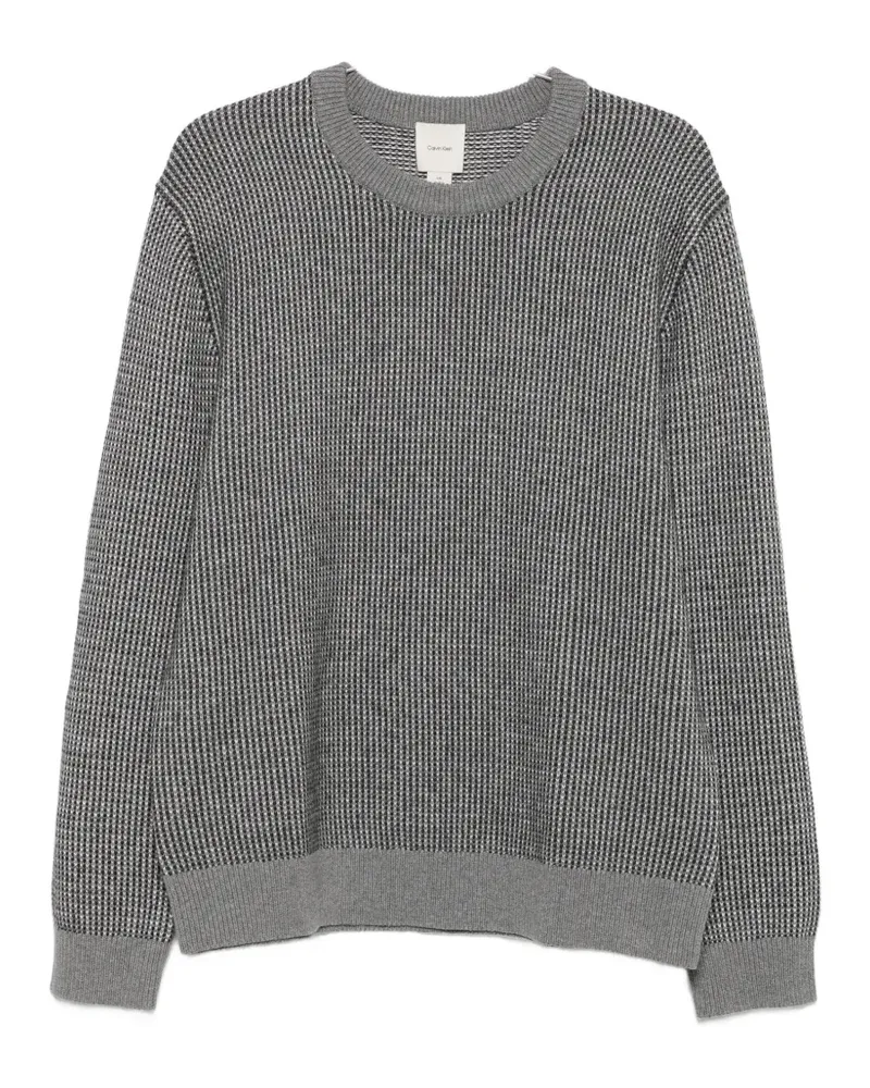 Calvin Klein waffle-knit crew-neck sweater - Grau Grau