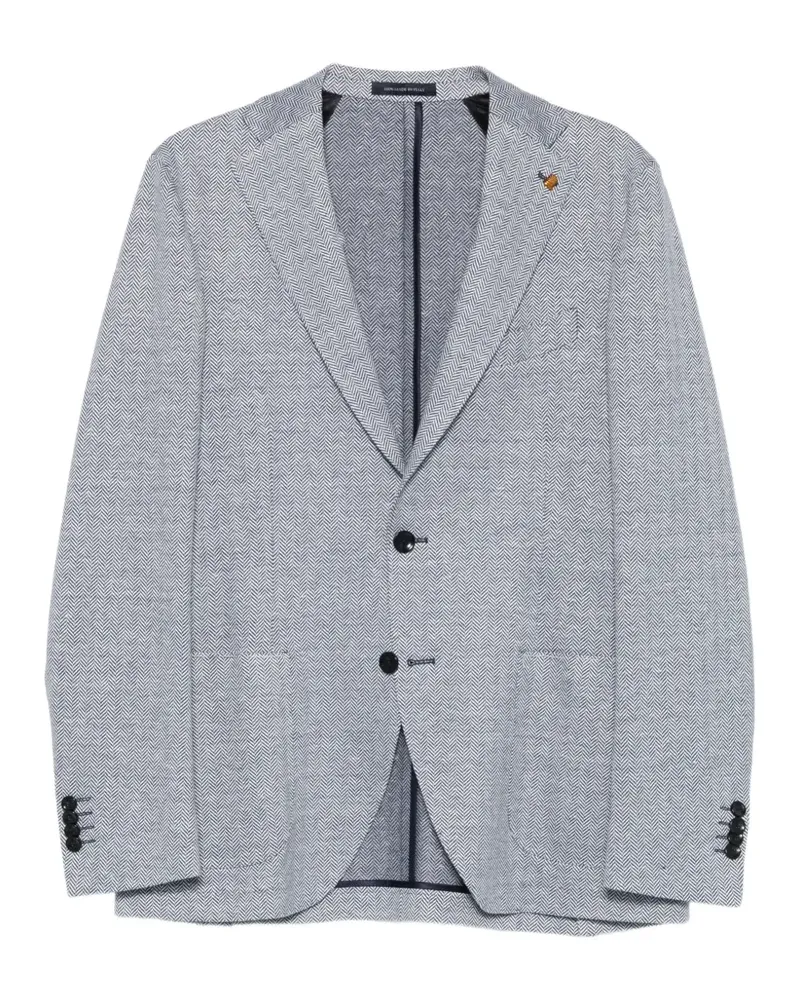 Sartoria Latorre Jacke mit Fischgrätenmuster - Blau Blau