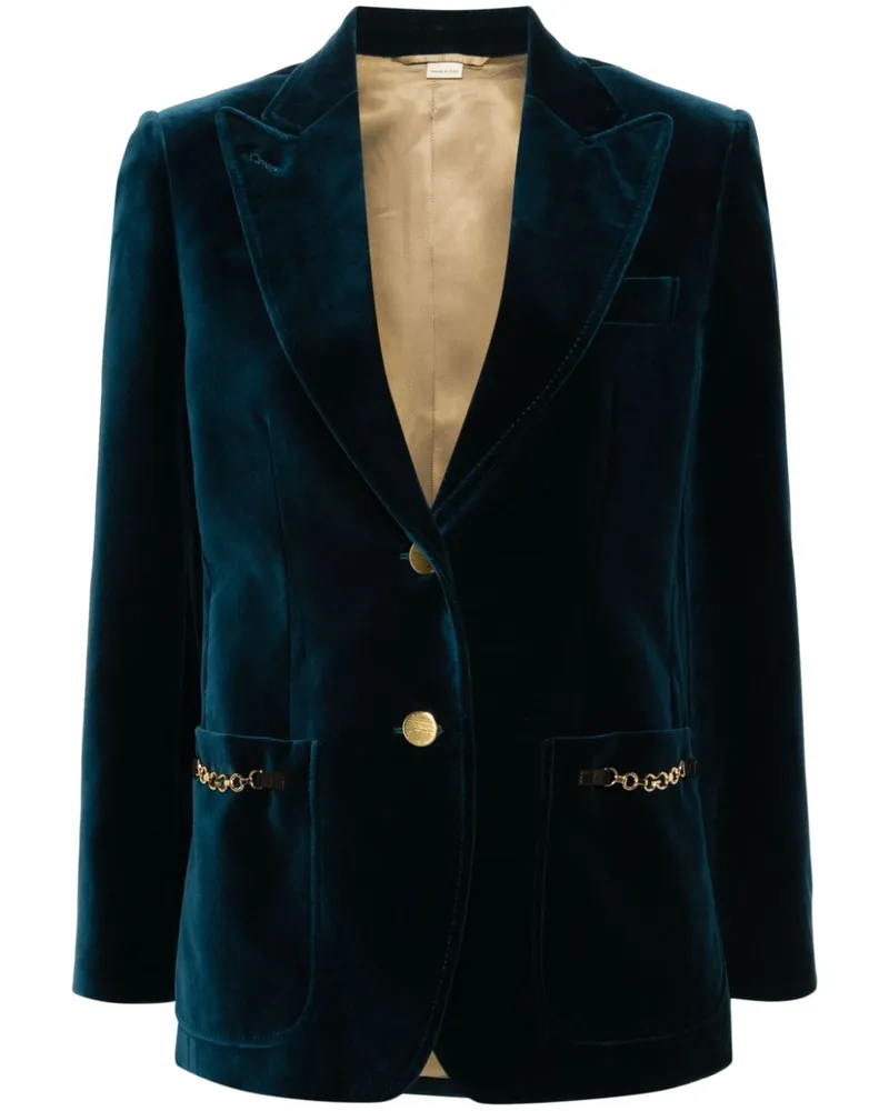 Gucci Blazer in Samtoptik - Blau Blau