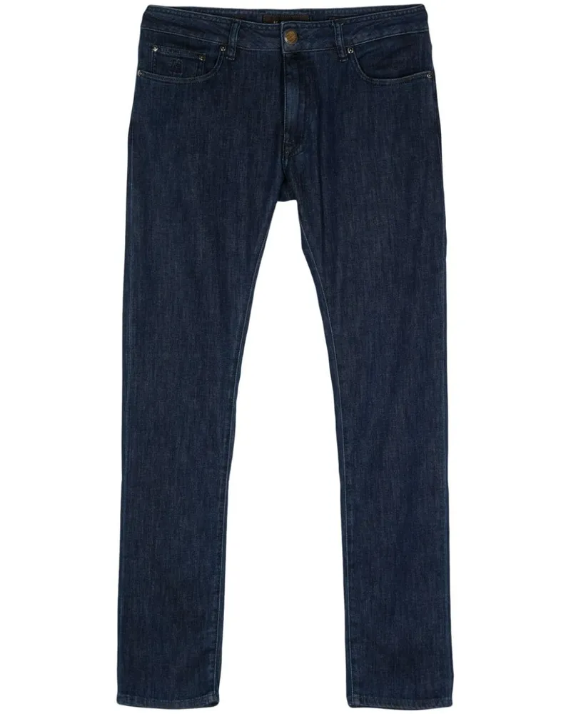 MOORER Schmale Credi-75 Jeans - Blau Blau