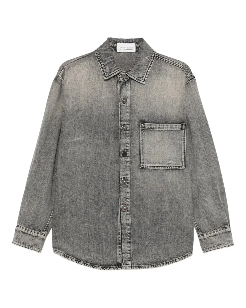 Liviana Conti faded-effect button-up jacket - Grau Grau