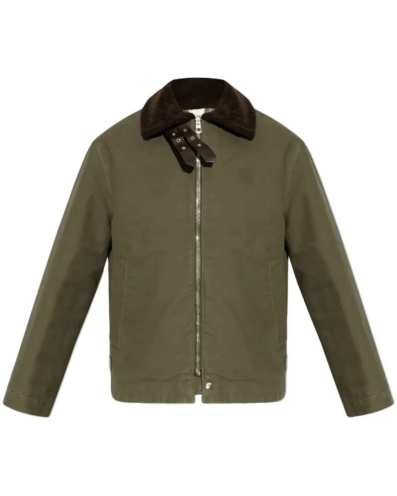 Loewe Klassische Lederjacke - Grün Grün