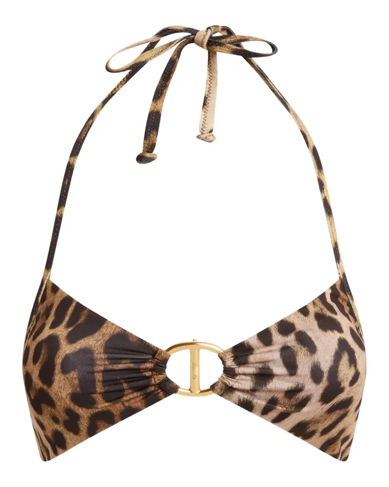 Moschino leopard-print ring-detail bikini - Nude Nude