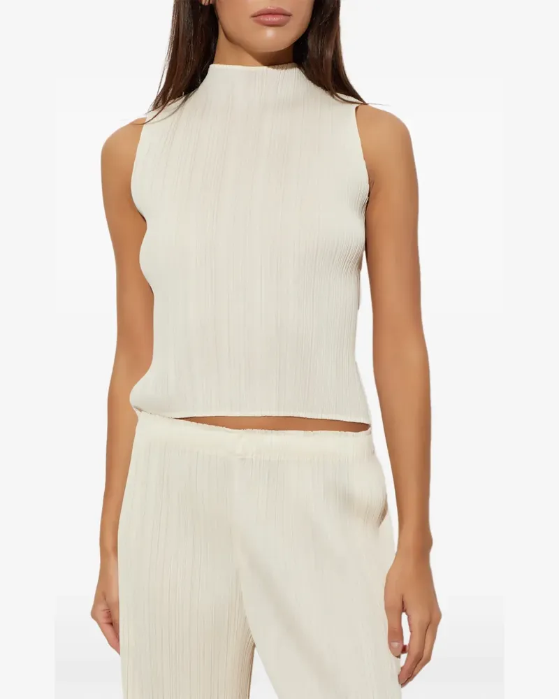 Issey Miyake Monthly Colors: August pleated sleeveless top - Nude Nude