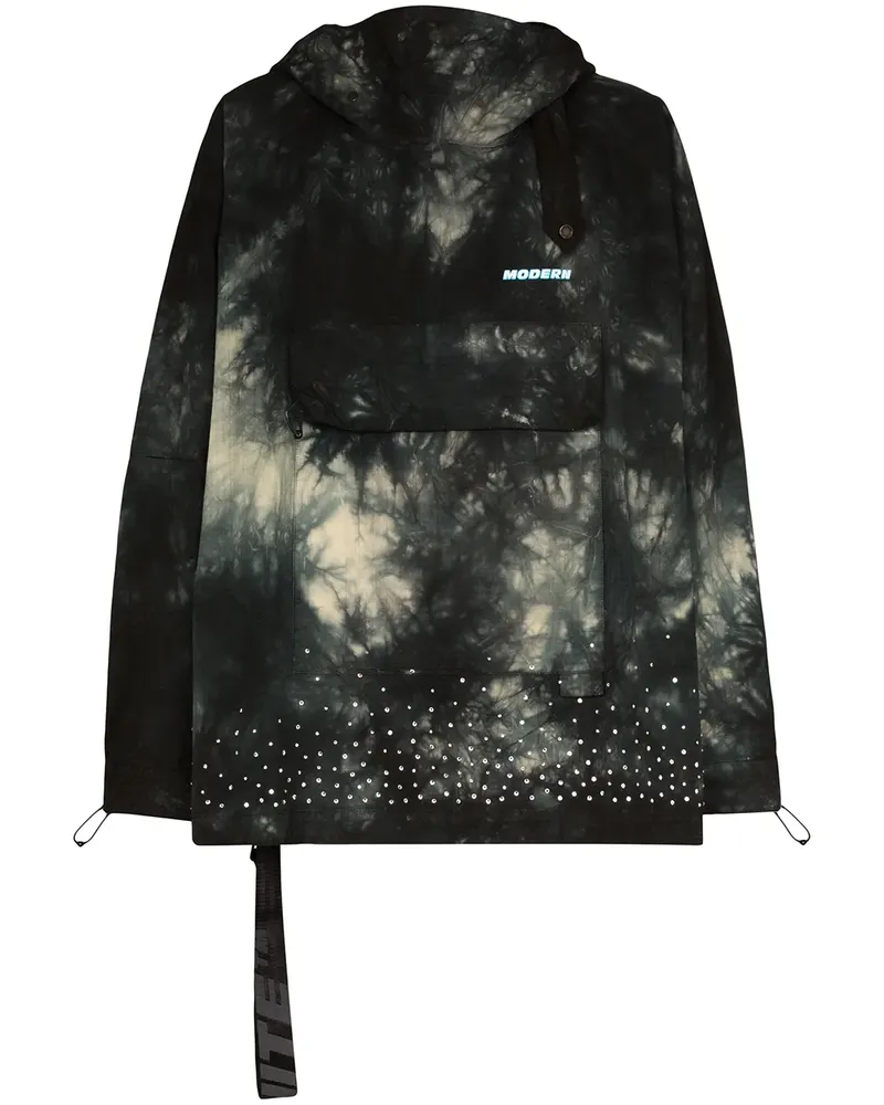 OFF-WHITE Kapuzenjacke in Batikoptik - Schwarz Schwarz