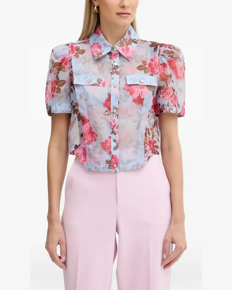 Fracomina Oberteil mit Blumen-Print - Blau Blau