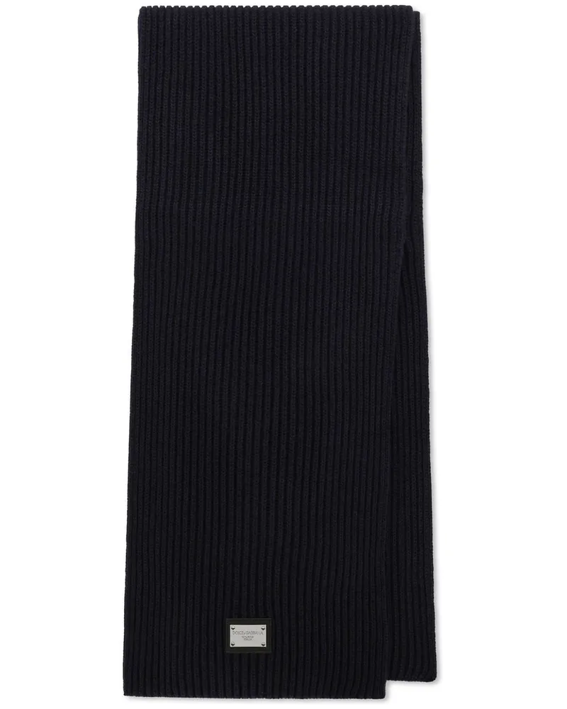 Dolce & Gabbana Schal mit Logo-Patch - Schwarz Schwarz