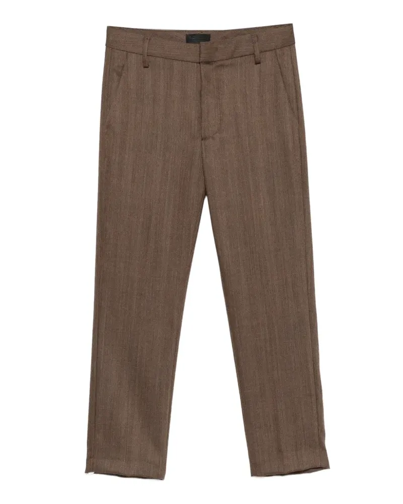 Dondup Nima herringbone-pattern cropped wool trousers - Braun Braun