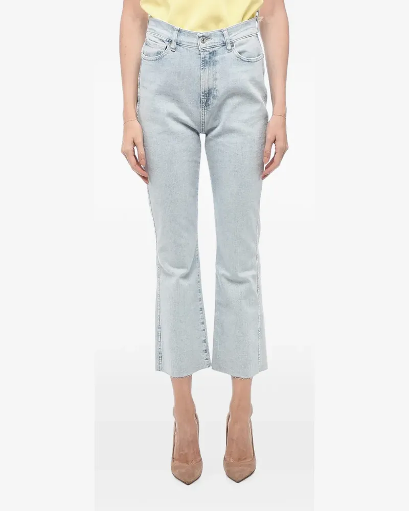 Seven7 raw-hem flared-leg cropped jeans - Blau Blau