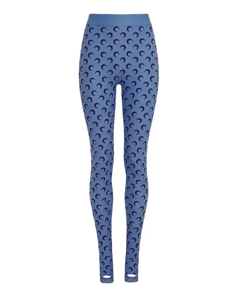 Marine Serre Moon-print jersey leggings - Blau Blau