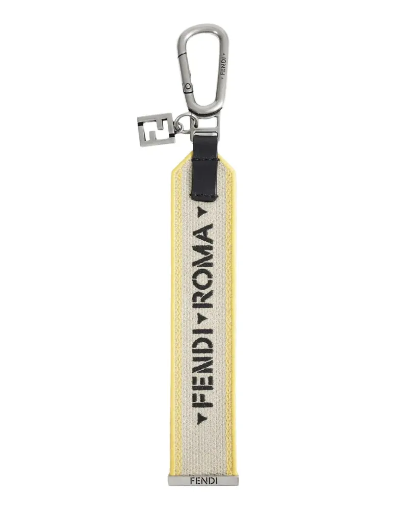 Fendi 1925 Schlüsselanhänger mit Logo - Weiß Weiß