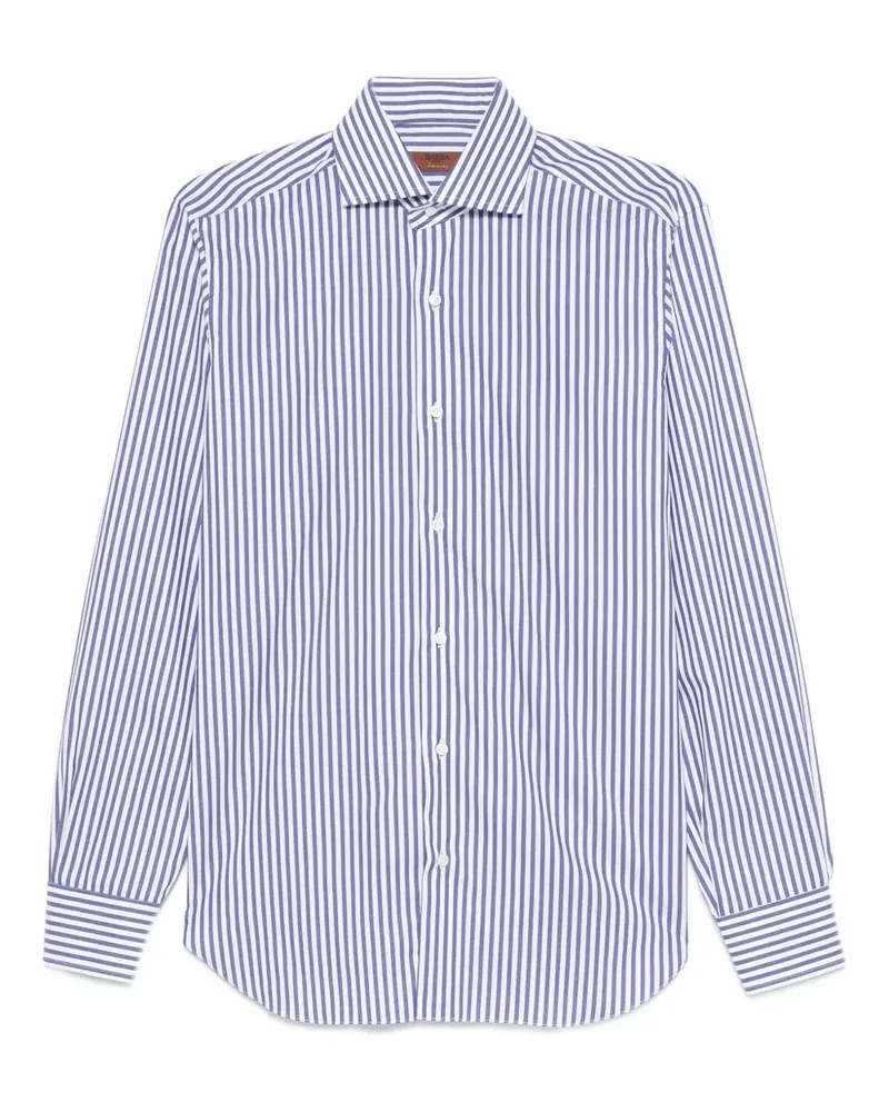 BARBA Gestreiftes Hemd - Blau Blau