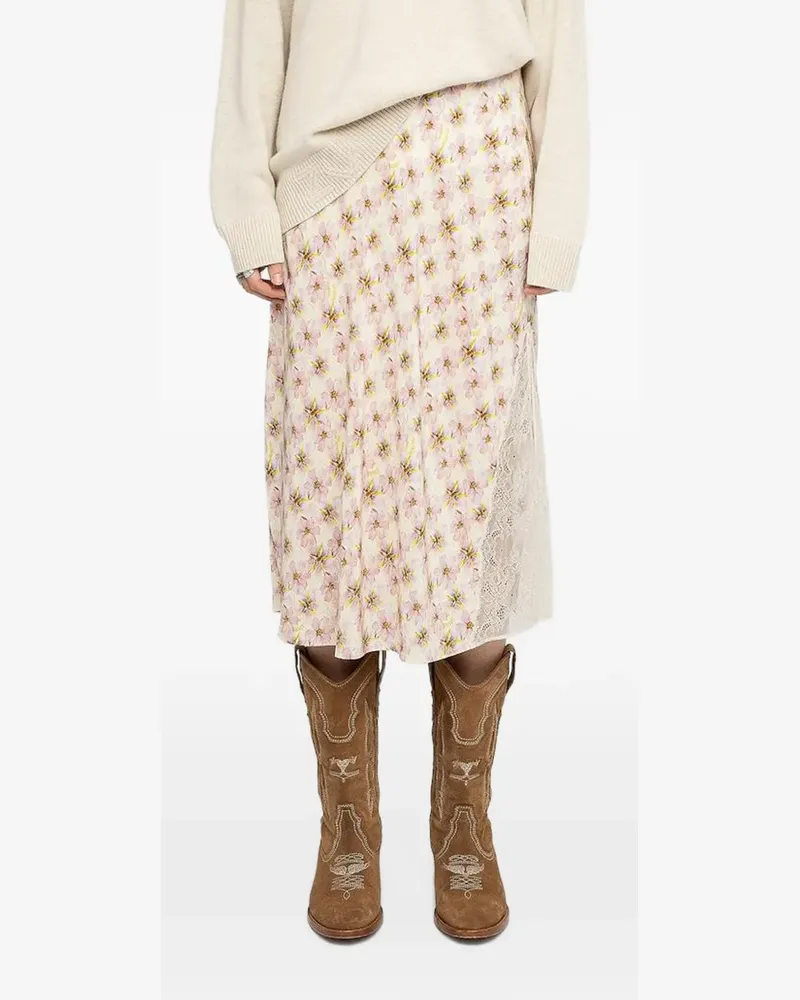 Zadig & Voltaire Jayla Midirock mit Blumen-Print - Nude Nude