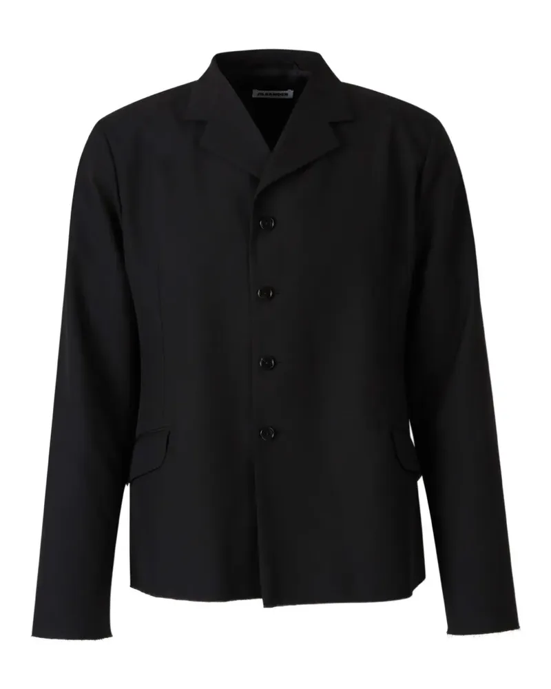 Jil Sander raw-edge notched-lapels jacket - Schwarz Schwarz