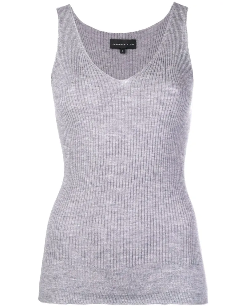 Cashmere In Love Tibi Tanktop aus Kaschmir Grau