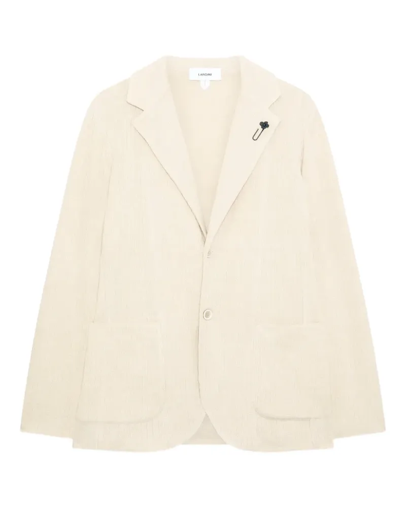 LARDINI ribbed-knit single-breasted blazer - Nude Nude