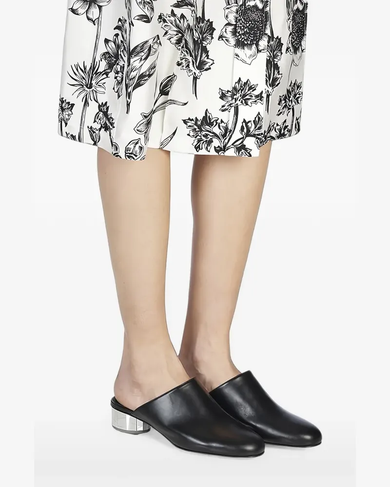 Ferragamo sculptural-heel leather mules - Schwarz Schwarz