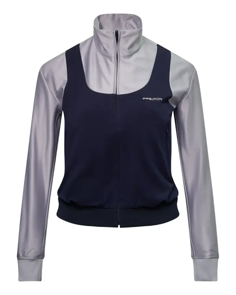 pushBUTTON layered-design zip-up sweatshirt - Blau Blau