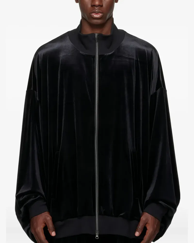 Fumito Ganryu zip-up velvet bomber jacket - Schwarz Schwarz