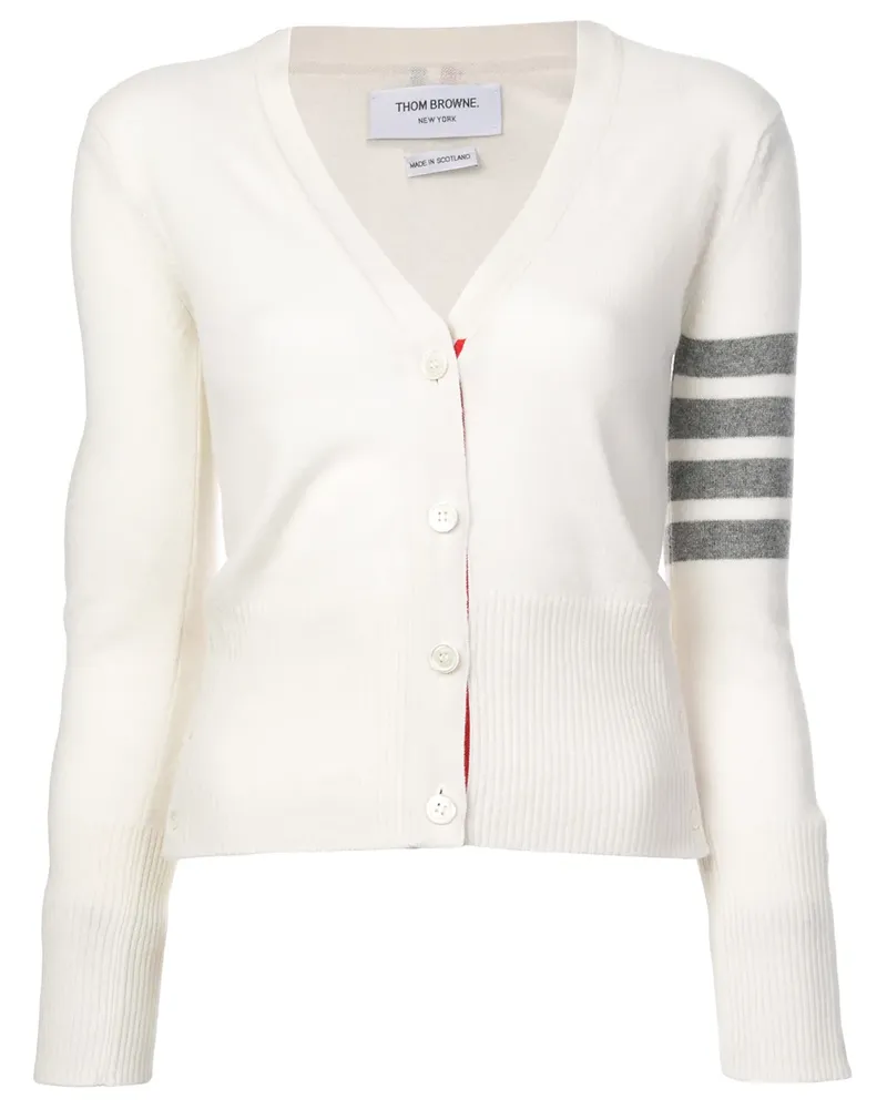Thom Browne Cardigan mit gestreiften Ärmeln - Weiß Weiß