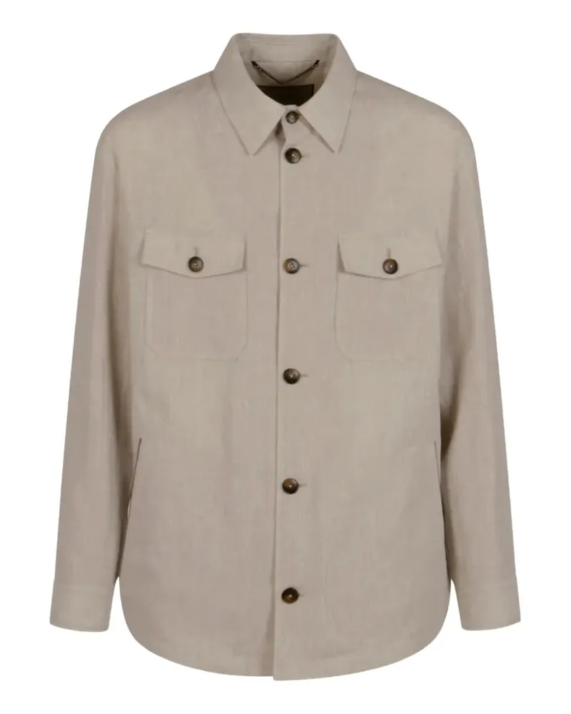 Canali buttoned flap-pocket jacket - Nude Nude