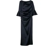 Gerafftes Abendkleid mit Duchesse-Satin - Blau