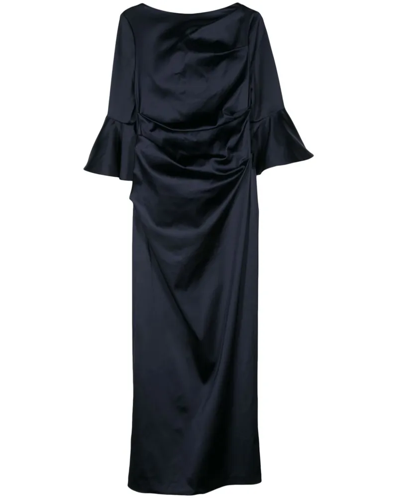 Talbot Runhof Gerafftes Abendkleid mit Duchesse-Satin - Blau Blau
