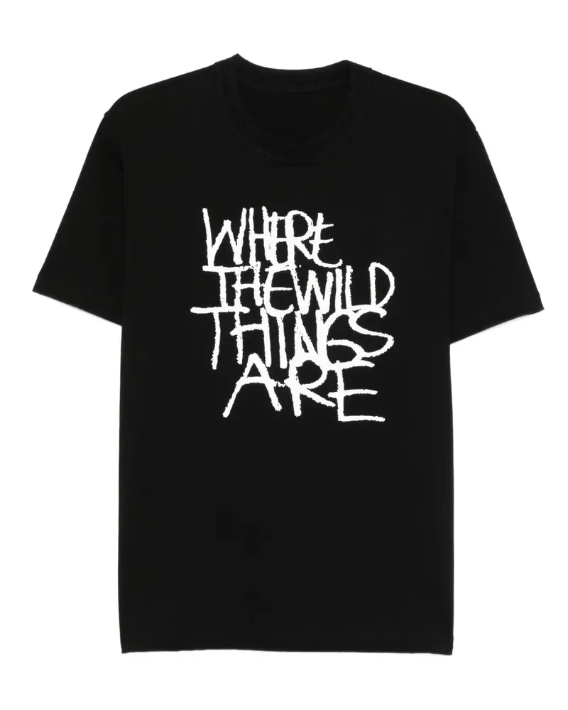 Sacai T-Shirt mit grafischem Print - Schwarz Schwarz