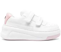 Plateau-Sneakers mit Klettverschluss - Weiß