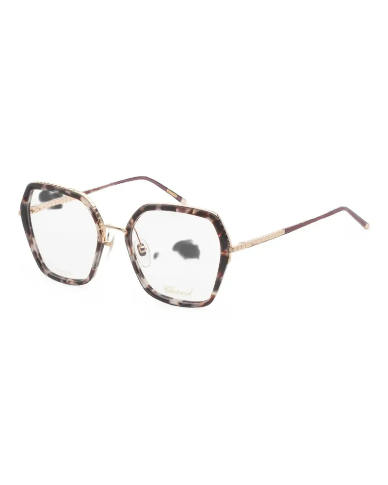 Chopard tortoiseshell-effect geometric-frame glasses - Braun Braun