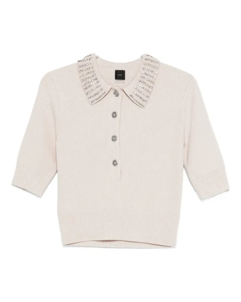 Pinko Verziertes Oberteil mit Poloshirtkragen - Grau Grau