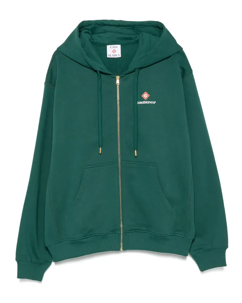 Casablanca Paris logo-print zip-up hoodie - Grün Grün