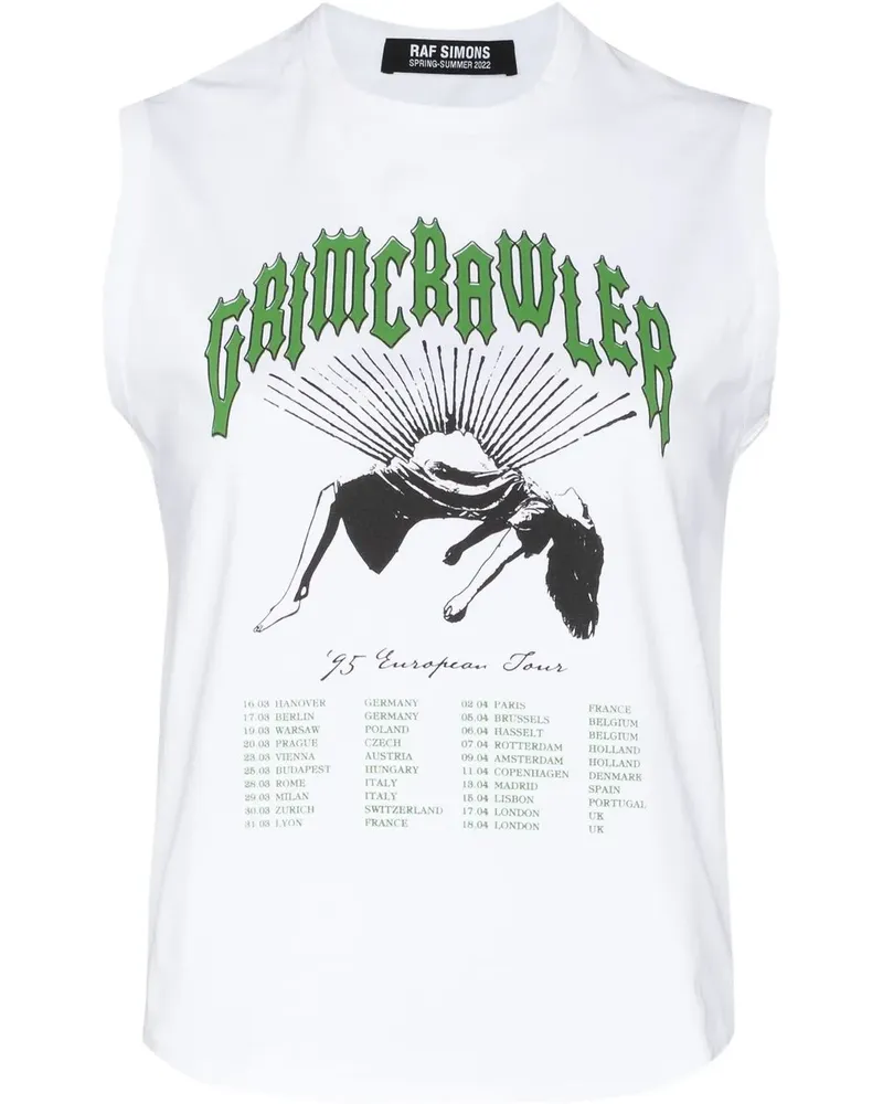 Raf Simons Top mit Print - Weiß Weiß