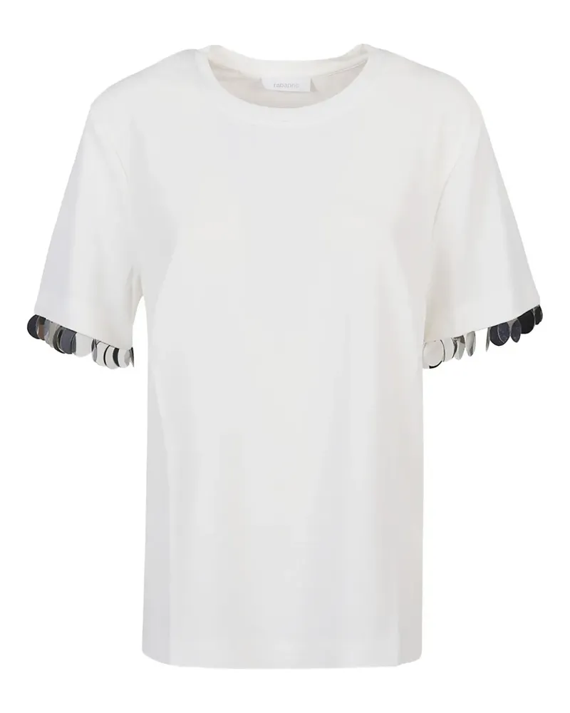 Paco Rabanne T-Shirt mit Pailletten - Weiß Weiß