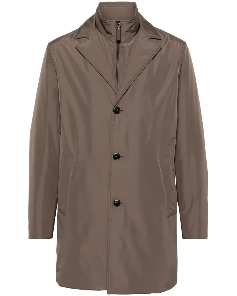 Canali Mantel im Layering-Look - Braun Braun