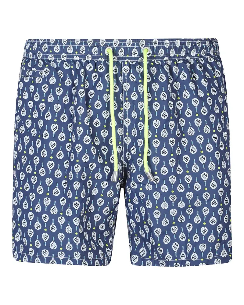 MC2 Saint Barth drawstring patterned swim shorts - Blau Blau