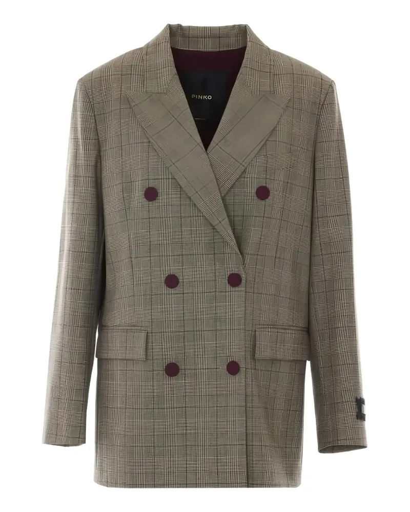 Pinko double-breasted checked blazer - Nude Nude