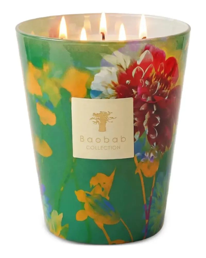 Baobab Collection Arty Flowers Kerze mit Blumenprint - Grün Grün