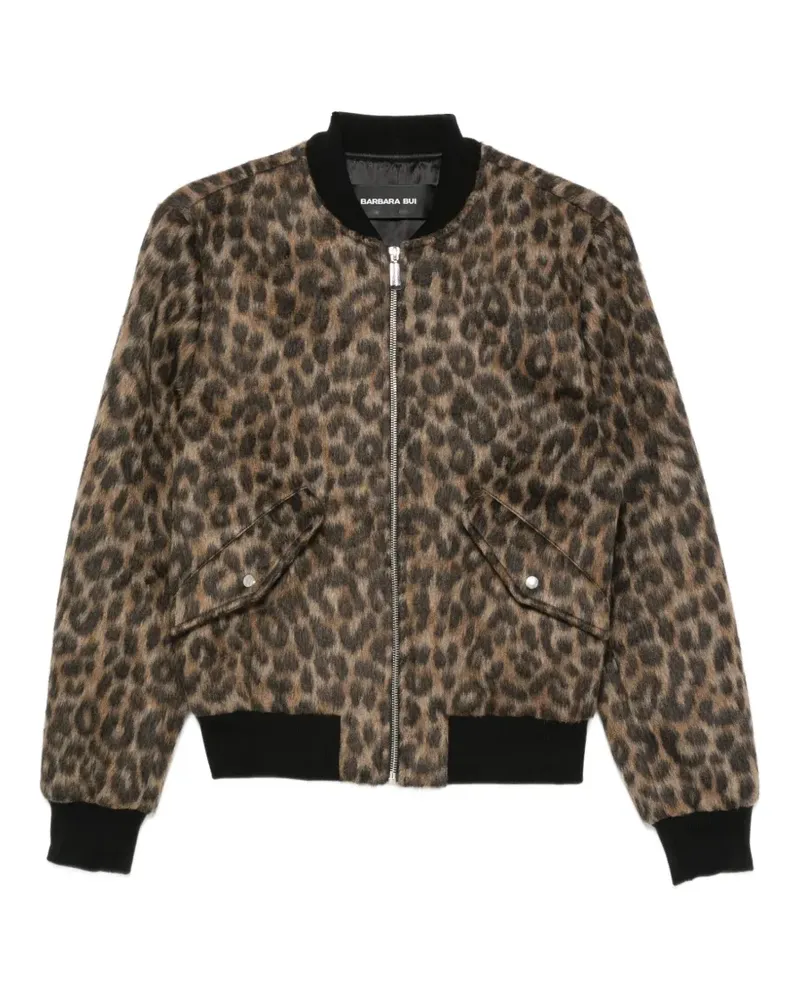 Barbara Bui leopard-print bomber jacket - Braun Braun