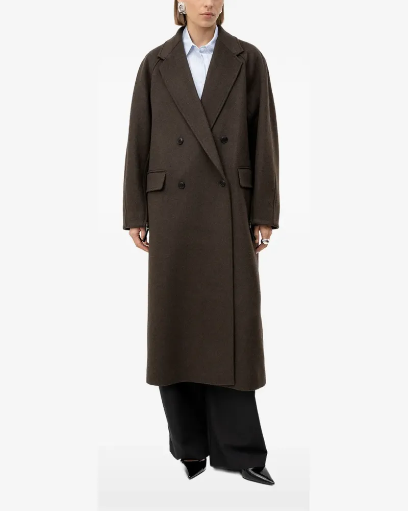 HUGO BOSS double-breasted oversized coat - Braun Braun