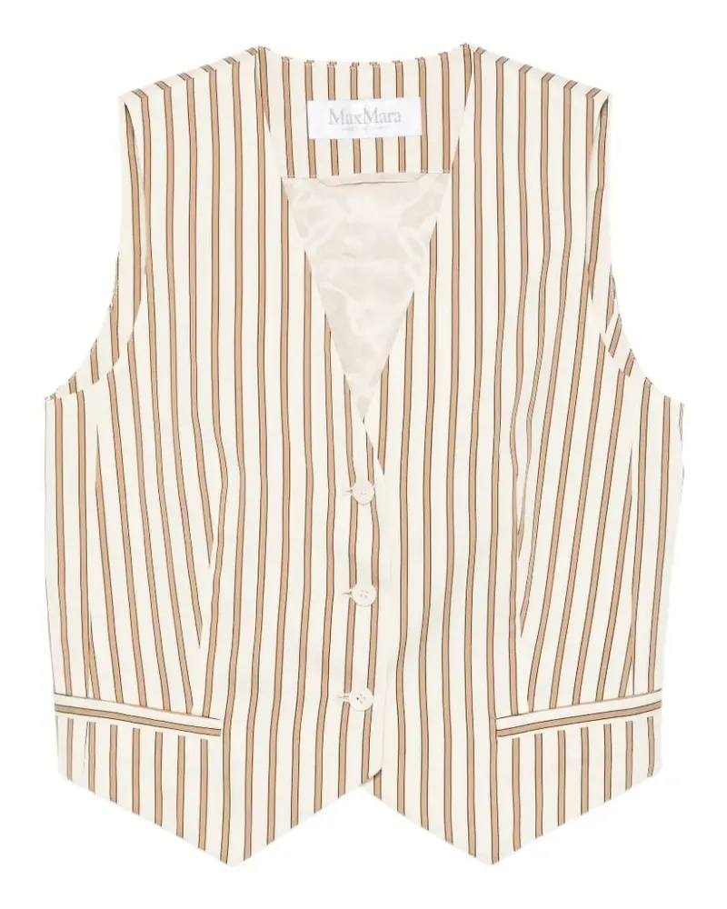 Max Mara striped V-neck waistcoat - Nude Nude
