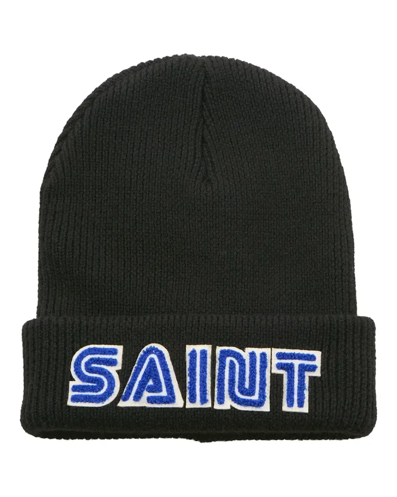 SAINT MXXXXXX x SEGA logo-embroidered beanie - Schwarz Schwarz