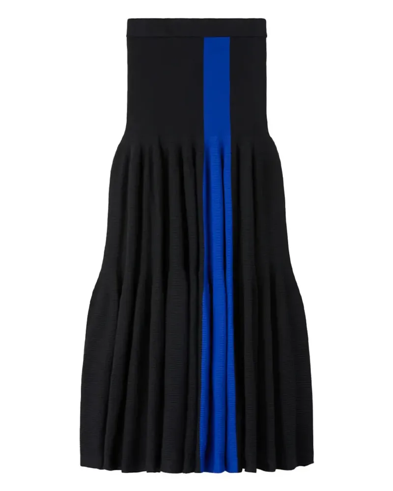 CFCL stripe-detail pleated midi skirt - Schwarz Schwarz