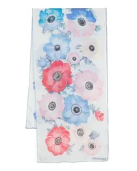 Ferragamo Schal mit Anemonen-Print Blau