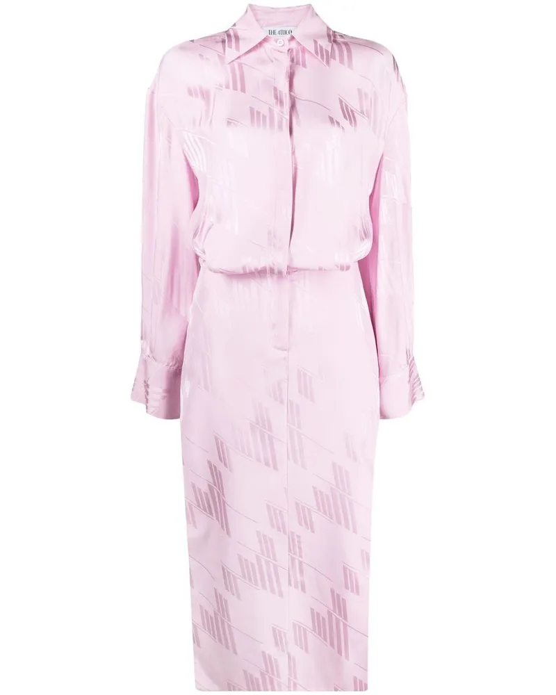 ATTICO Hemdkleid mit Logo - Rosa Rosa